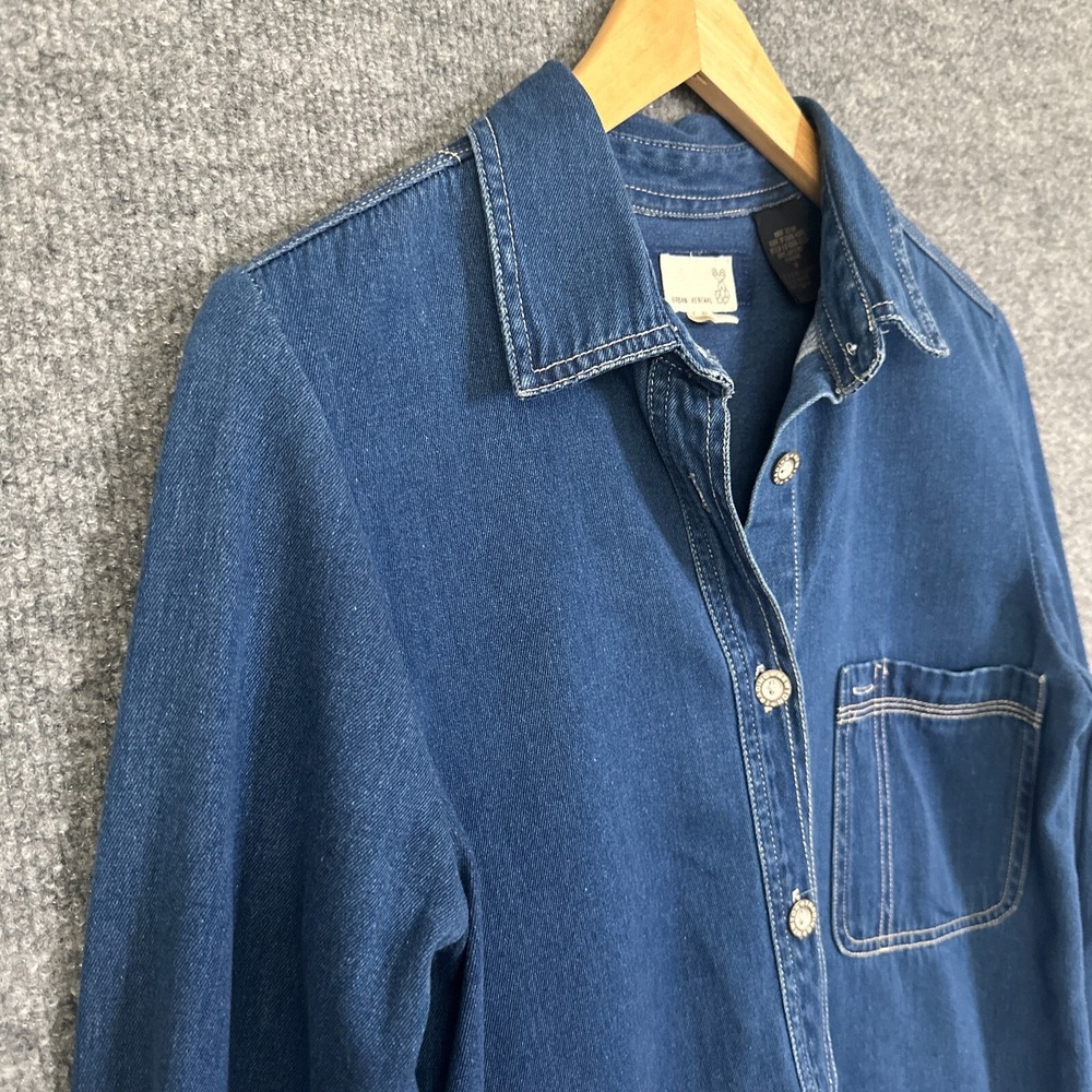 Urban Renewal Vintage Shirt Womens‎ S /XS  Blue Prairie Casual Boho Denim Top - Picture 6 of 14